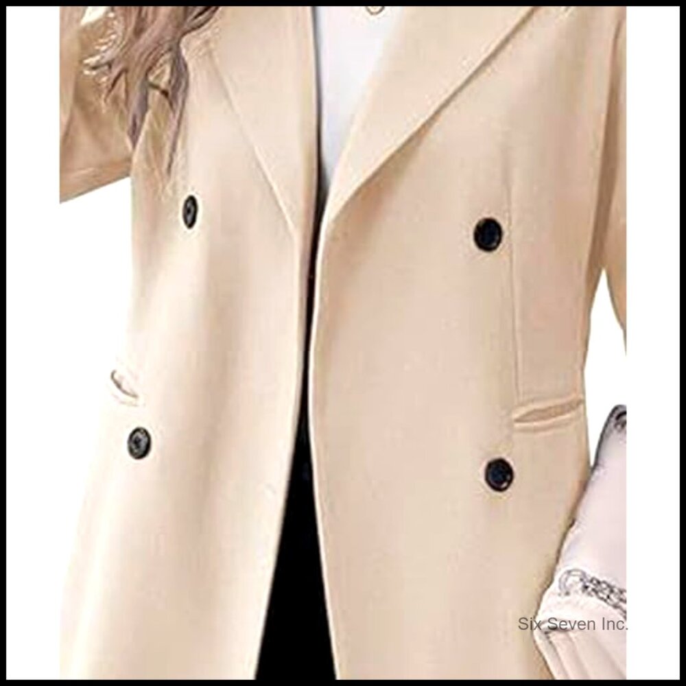 Polyester And Wool Blend Double Breasted Pea Coat… - image 4